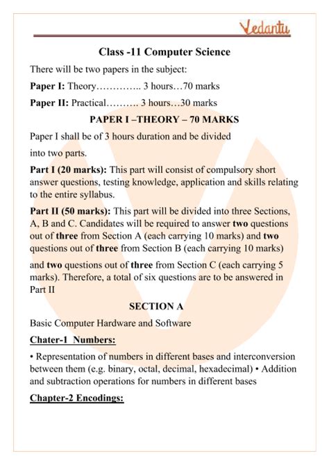 class 11 isc computer science syllabus
