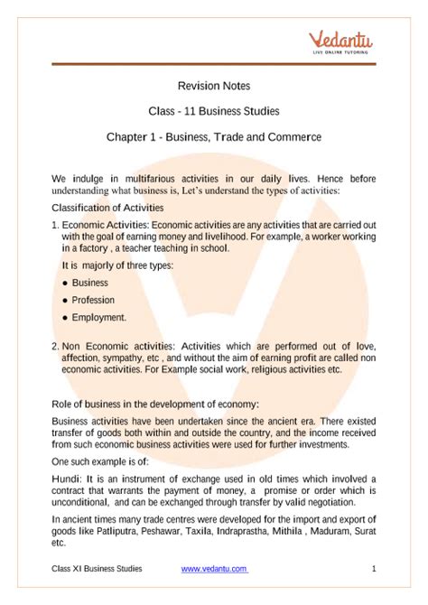 class 11th business chapter 1 notes