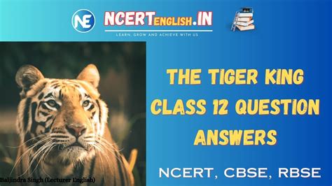 class 12 the tiger king extra question answer