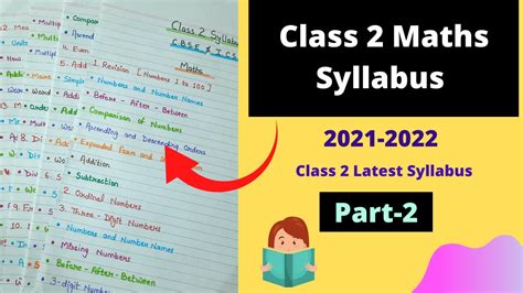 class 2 mathematics syllabus