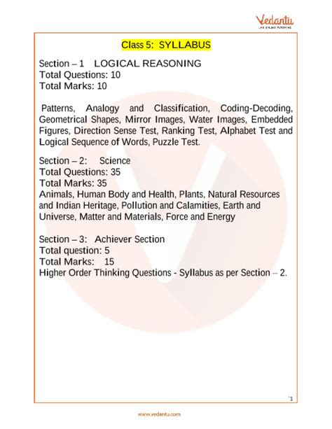 class 5 icse syllabus science