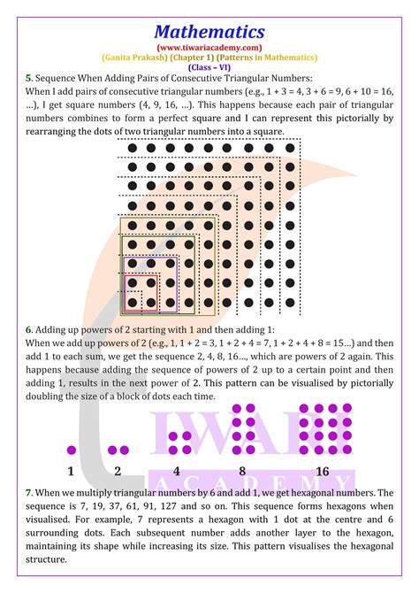 class 6 maths chapter 1 patterns in mathematics worksheet with answers pdf