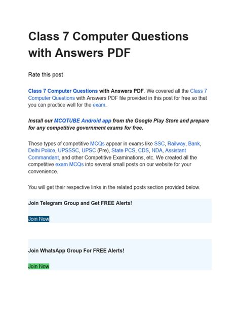 class 7 computer questions with answers pdf 2024