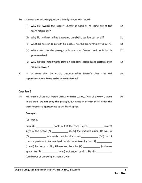 class 9 english question paper 2080 with answers term 2