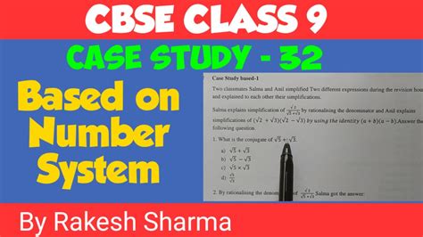 class 9 maths case study questions with solutions number system