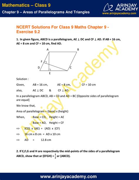 class 9 maths chapter 9 circles exercise 9.3