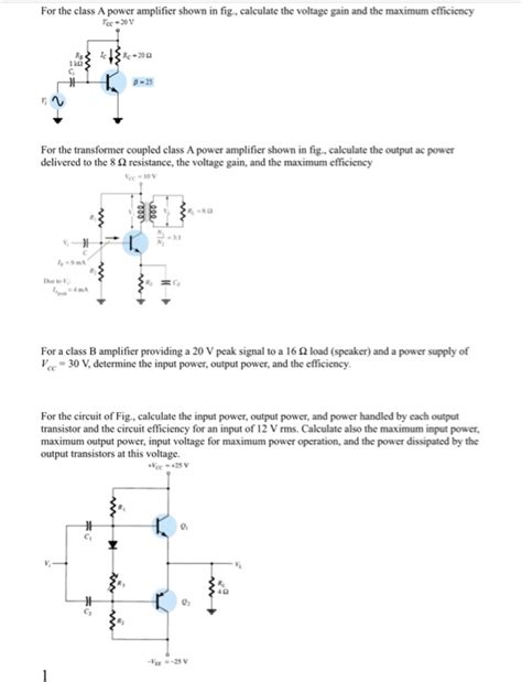 Class A Power Amplifier Solved Problems