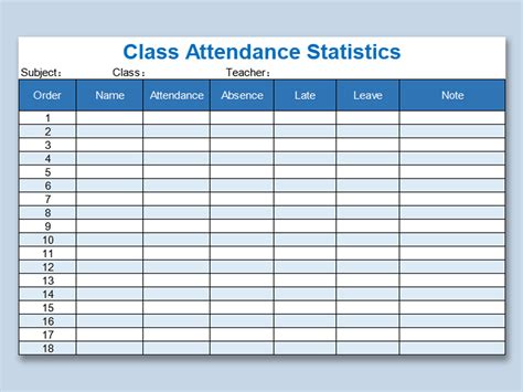 Class Attendance Sheet »