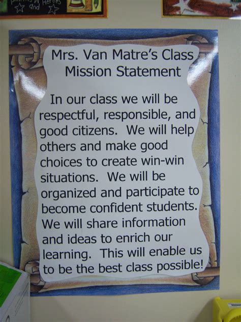 class mission statement examples