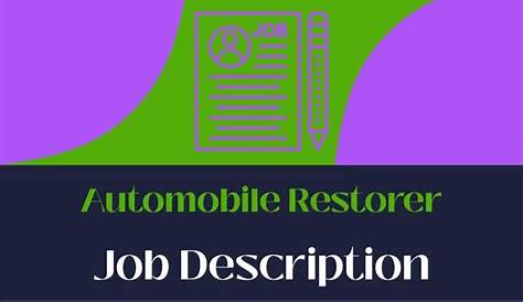 Classic Car Restorer Job Description Auto Restoration Kensington Company & Affiliates