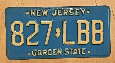 Vintage New Jersey License Plate Blue Car by TheVintageThrowback