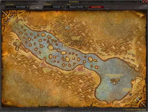classic wow thousand needles map