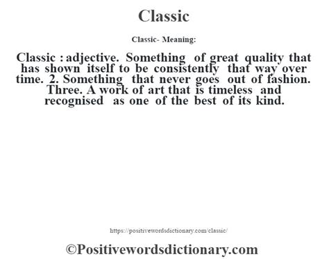 classic meaning with example