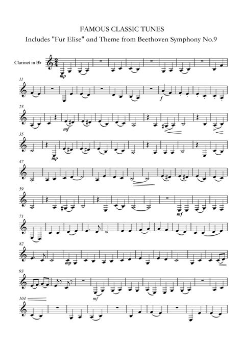 Classical Clarinet Songs