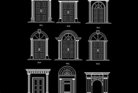 classical door cad block