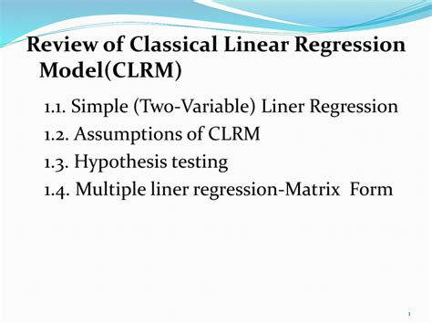 classical linear regression model definition