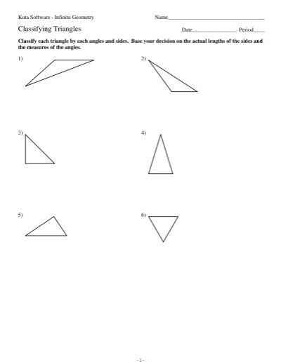 Classifying Triangles Kuta Software Answers
