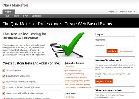 classmarker online test login