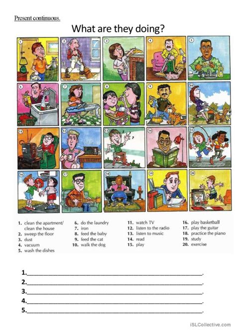 Classroom Activities For Present Continuous