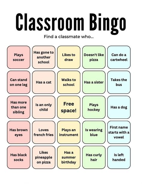 Classroom Bingo Set Free Printable