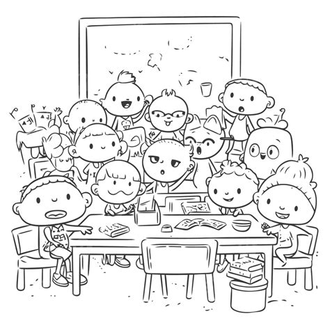 Classroom Coloring Page