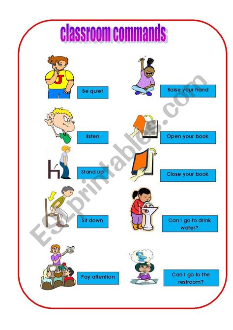 classroom commands in english