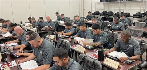 classroom of cadets studying