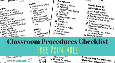 Classroom Policies And Procedures Elementary