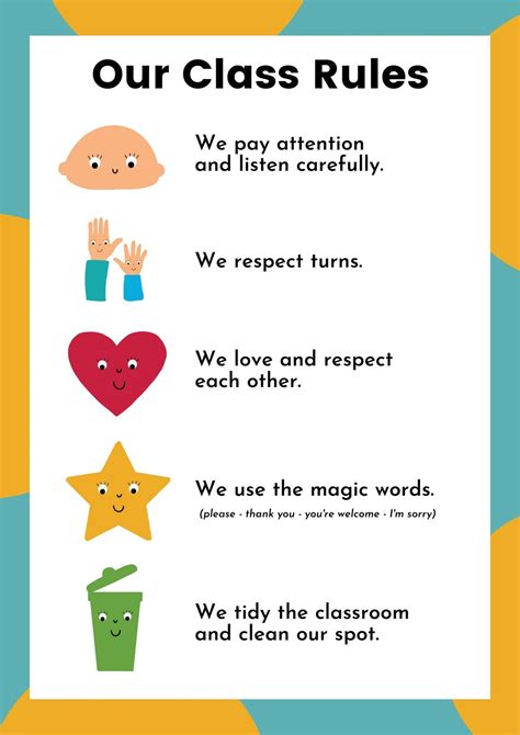 Classroom Rules For Elementary School Printables