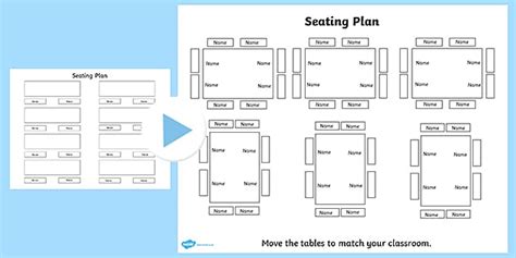 Classroom Table Plan Template