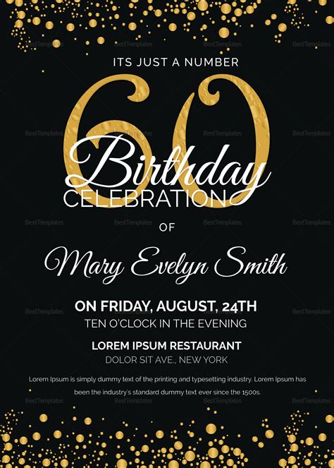 classy 60th birthday invitation wording