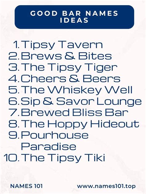 Classy Bar Names