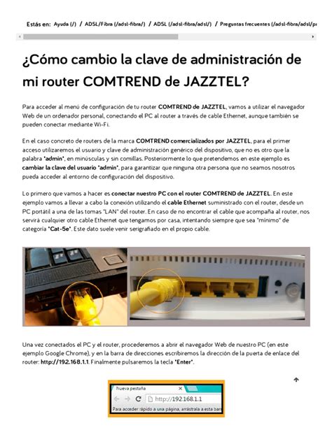Clave Router Comtrend Jazztel