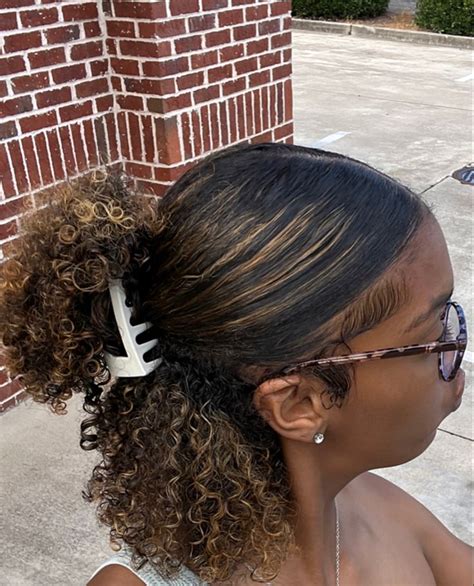 Fresh Claw Clip Hairstyles Half Up Half Down Black Girl For Hair Ideas