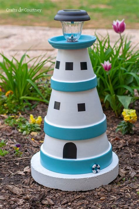 Lighthouse with LED light. 75.00 Clay pot crafts, Clay pot