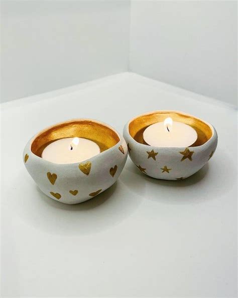 Clay Tea Light Candle Holders