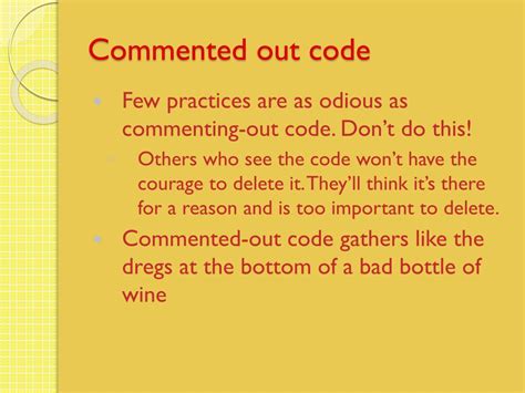 Clean Code Commented Out Code