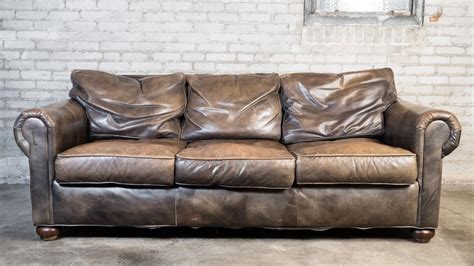 Clean Distressed Leather Sofa