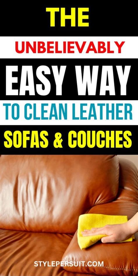 Clean Leather Couch With