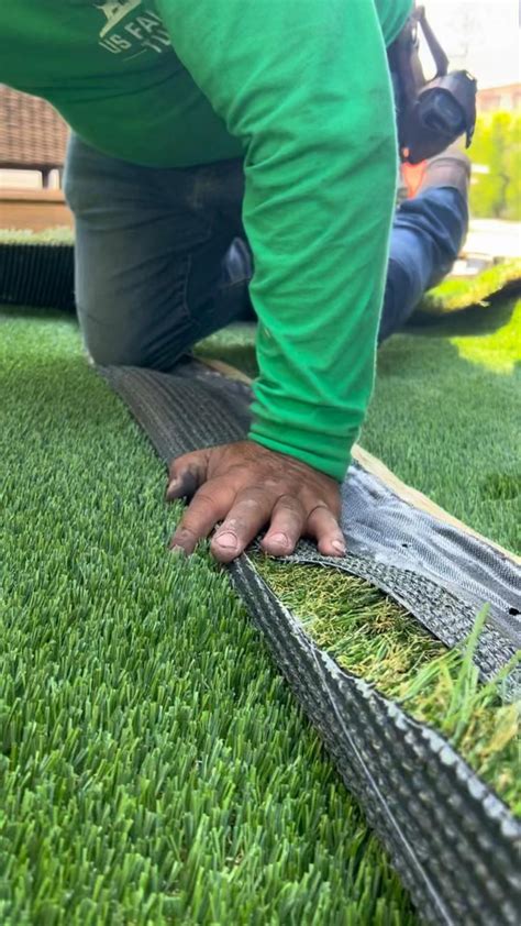 cleaned artificial grass installation