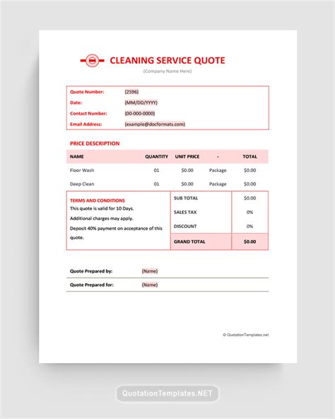 FREE 8+ Cleaning Quotation Samples in MS Word PDF