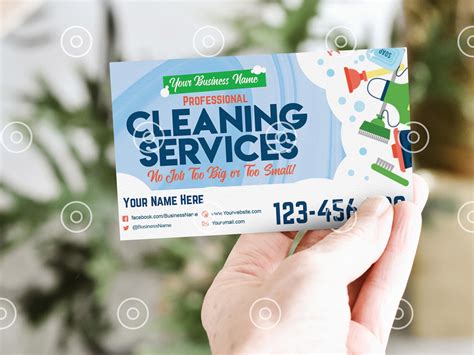 Cleaning services business card Services business