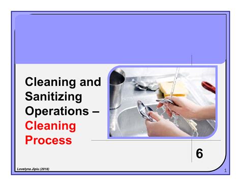 Cleaning And Sanitizing Operations