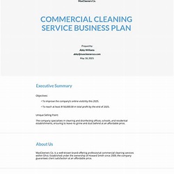 Cleaning business plan