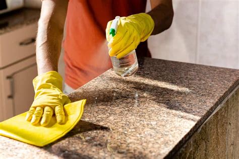 cleaning leather granite countertops