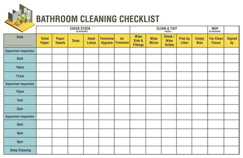 Cleaning Schedule Bathroom