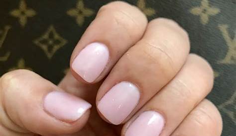 Natural pink acrylic SNS powder coffin nails Pink clear nails, Pink