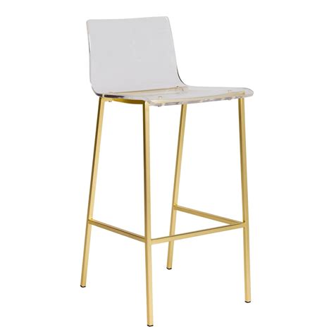 clear bar stools with gold legs