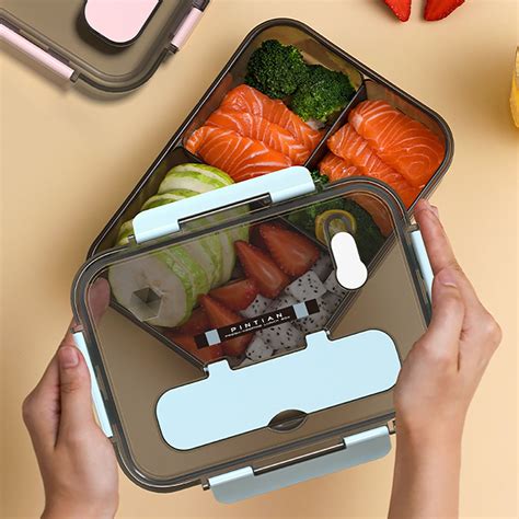BRIGENIUS Bento Lunch Box 5 Compartments Leakproof Microwave with Fork