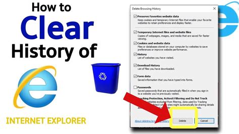 clear browser history internet explorer